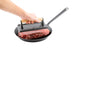 Met Lux Black Cast Iron Steak Weight - with Wooden Handle - 7 3/4" x 4" - 1 count box