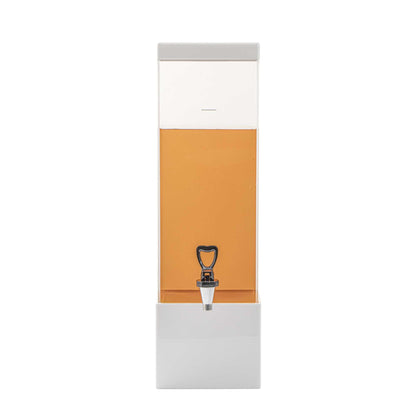 Bev Tek 3 gal Square Clear Acrylic Beverage Dispenser - Infusion Core, White Base - 7 3/4" x 7 3/4" x 25 3/4" - 1 count box