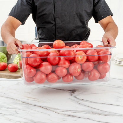 Met Lux Rectangle Clear Plastic Full Size Cold Food Storage Container - 8" Depth - 1 count box