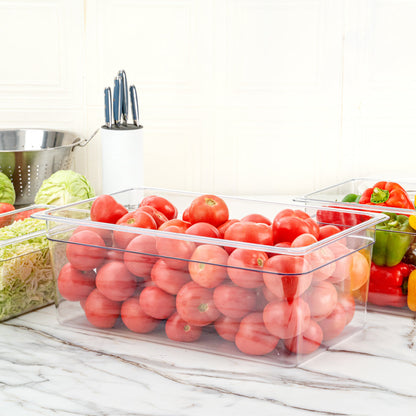 Met Lux Rectangle Clear Plastic Full Size Cold Food Storage Container - 8" Depth - 1 count box