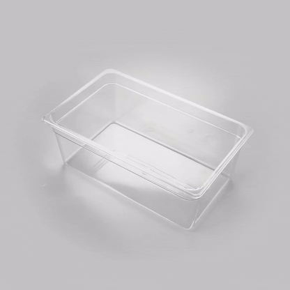 Met Lux Rectangle Clear Plastic Full Size Cold Food Storage Container - 8" Depth - 10 count box