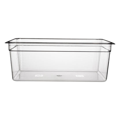 Met Lux Rectangle Clear Plastic Full Size Cold Food Storage Container - 8" Depth - 10 count box