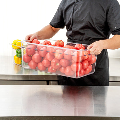 Met Lux Rectangle Clear Plastic Full Size Cold Food Storage Container - 8" Depth - 10 count box