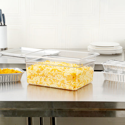 Met Lux Rectangle Clear Plastic 1/2 Size Cold Food Storage Container - 6" Depth - 1 count box