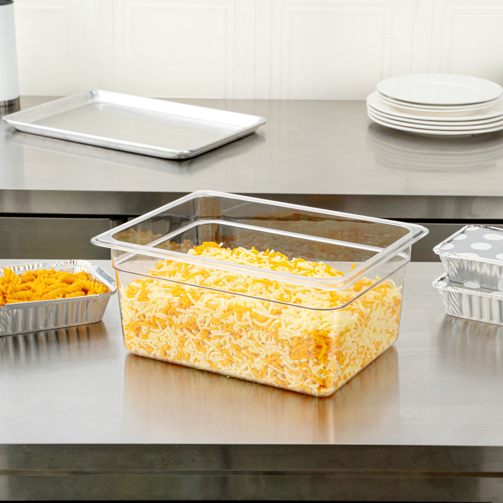 Met Lux Rectangle Clear Plastic 1/2 Size Cold Food Storage Container - 6" Depth - 1 count box