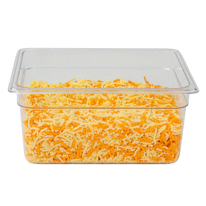 Met Lux Rectangle Clear Plastic 1/2 Size Cold Food Storage Container - 6" Depth - 10 count box