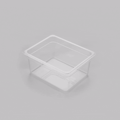 Met Lux Rectangle Clear Plastic 1/2 Size Cold Food Storage Container - 6" Depth - 10 count box