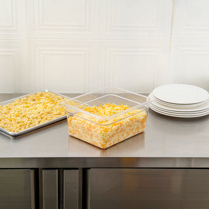 Met Lux Rectangle Clear Plastic 1/2 Size Cold Food Storage Container - 6" Depth - 10 count box