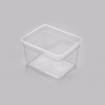 Met Lux Rectangle Clear Plastic 1/2 Size Cold Food Storage Container - 8" Depth - 1 count box