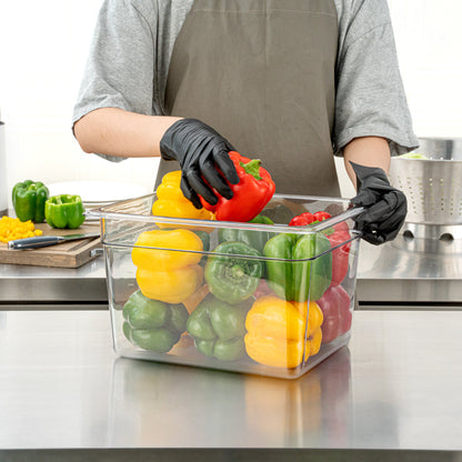Met Lux Rectangle Clear Plastic 1/2 Size Cold Food Storage Container - 8" Depth - 1 count box