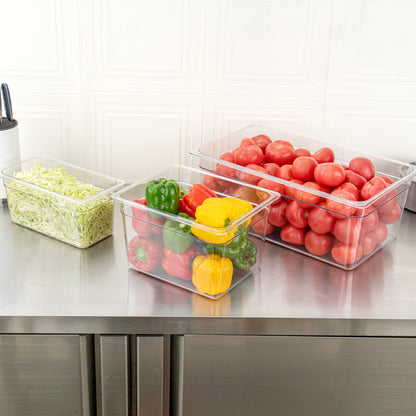 Met Lux Rectangle Clear Plastic 1/2 Size Cold Food Storage Container - 8" Depth - 1 count box