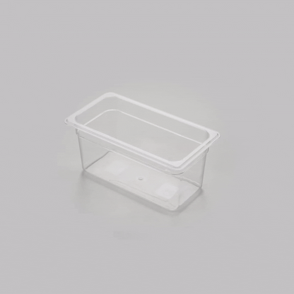 Met Lux Rectangle Clear Plastic 1/3 Size Cold Food Storage Container - 6" Depth - 1 count box