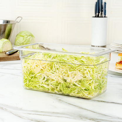 Met Lux Rectangle Clear Plastic 1/3 Size Cold Food Storage Container - 6" Depth - 10 count box