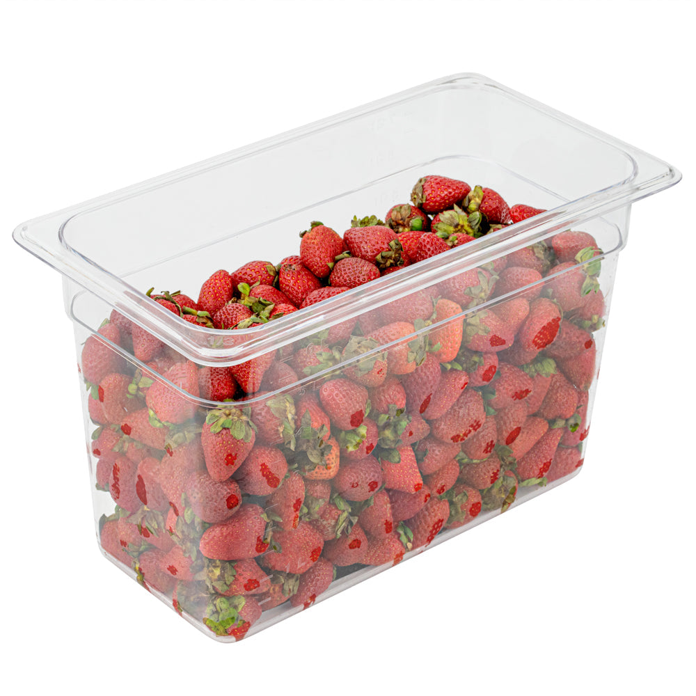 Met Lux Rectangle Clear Plastic 1/3 Size Cold Food Storage Container - 8" Depth - 1 count box