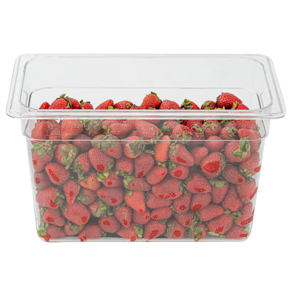 Met Lux Rectangle Clear Plastic 1/3 Size Cold Food Storage Container - 8" Depth - 1 count box