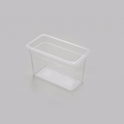 Met Lux Rectangle Clear Plastic 1/3 Size Cold Food Storage Container - 8" Depth - 1 count box