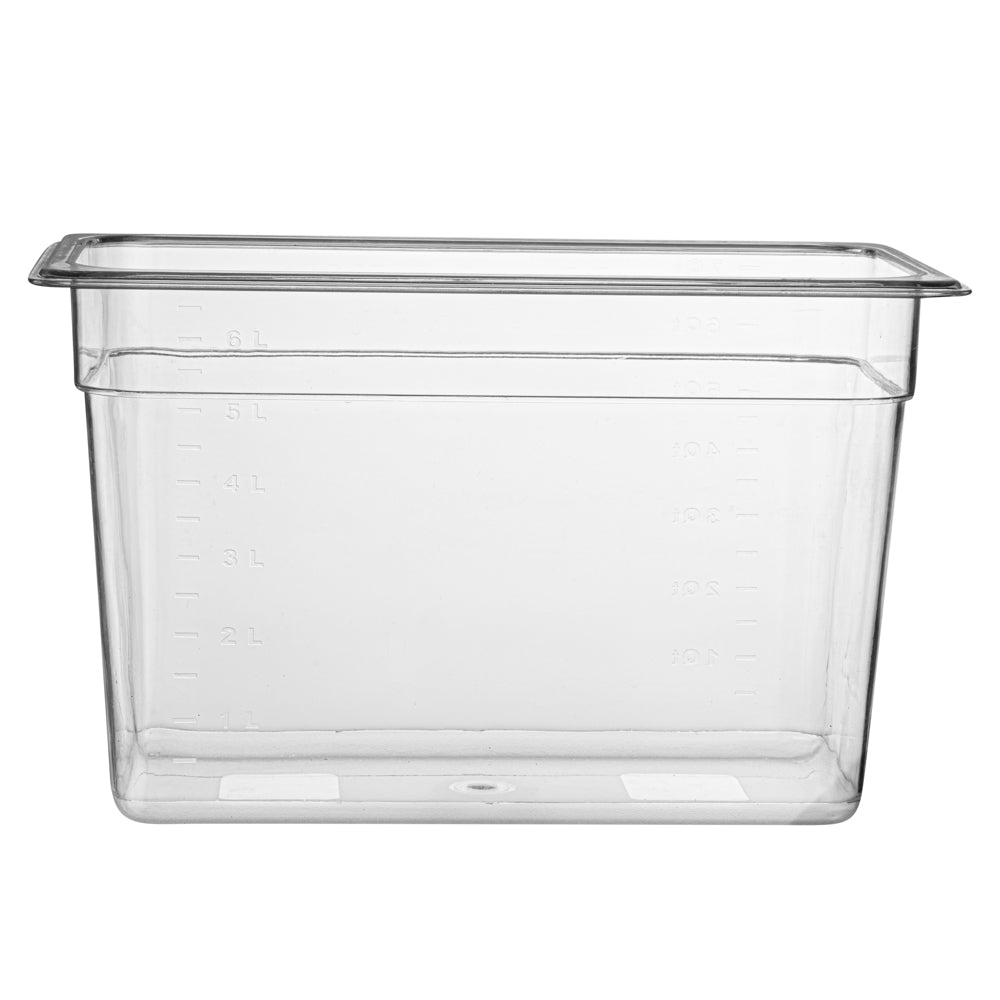 Met Lux Rectangle Clear Plastic 1/3 Size Cold Food Storage Container - 8" Depth - 10 count box