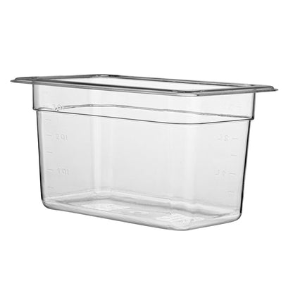 Met Lux Rectangle Clear Plastic 1/4 Size Cold Food Storage Container - 6" Depth - 1 count box