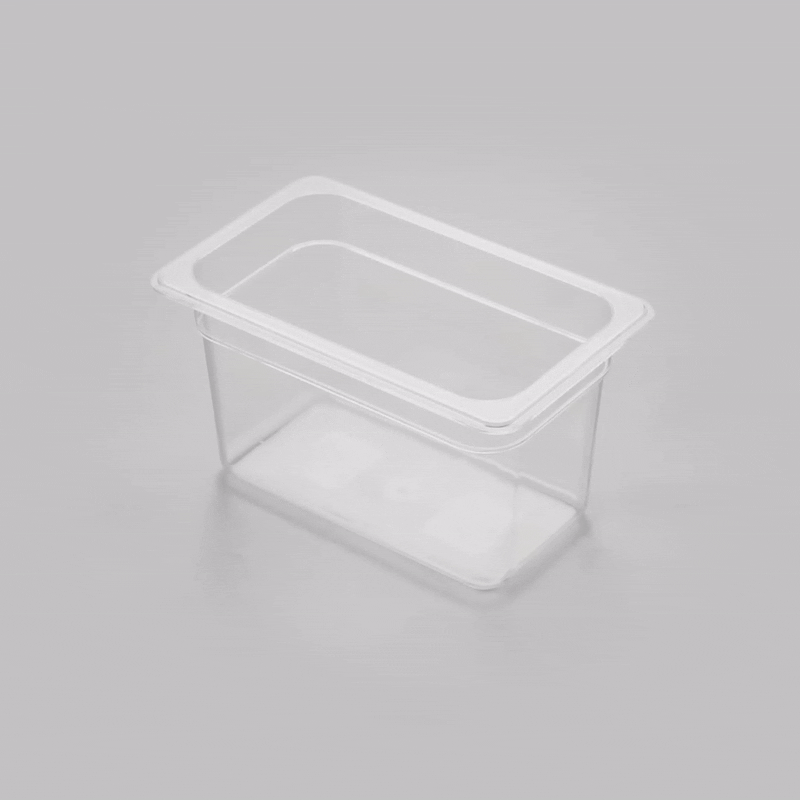 Met Lux Rectangle Clear Plastic 1/4 Size Cold Food Storage Container - 6" Depth - 1 count box