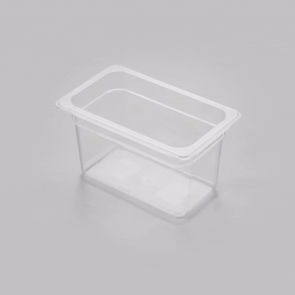 Met Lux Rectangle Clear Plastic 1/4 Size Cold Food Storage Container - 6" Depth - 1 count box