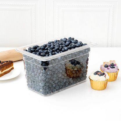 Met Lux Rectangle Clear Plastic 1/4 Size Cold Food Storage Container - 6" Depth - 10 count box