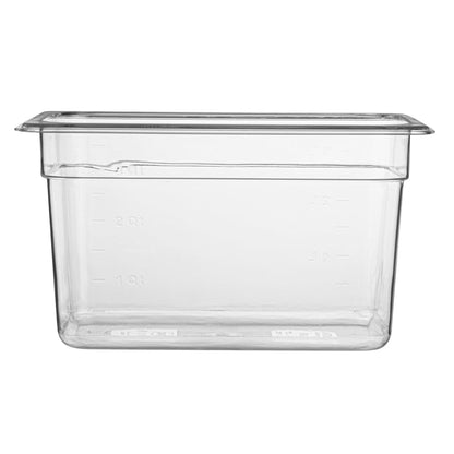 Met Lux Rectangle Clear Plastic 1/4 Size Cold Food Storage Container - 6" Depth - 10 count box
