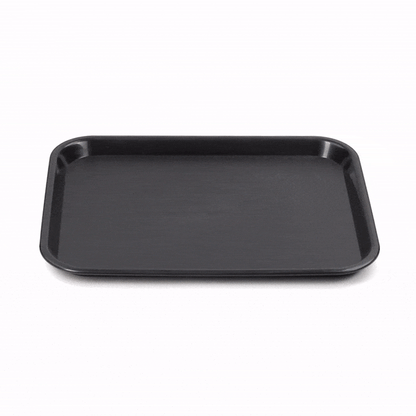 Chef 101 Rectangle Black Plastic Fast Food Tray - 10" x 14" - 10 count box