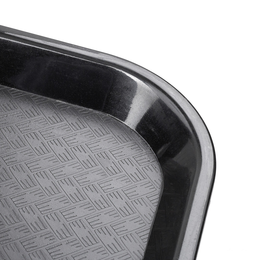 Chef 101 Rectangle Black Plastic Fast Food Tray - 10" x 14" - 10 count box
