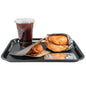 Chef 101 Rectangle Black Plastic Fast Food Tray - 10" x 14" - 50 count box