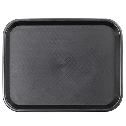 Chef 101 Rectangle Black Plastic Fast Food Tray - 10" x 14" - 50 count box