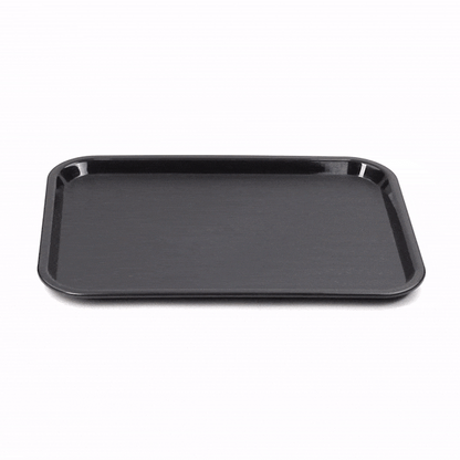 Chef 101 Rectangle Black Plastic Fast Food Tray - 12" x 16" - 10 count box