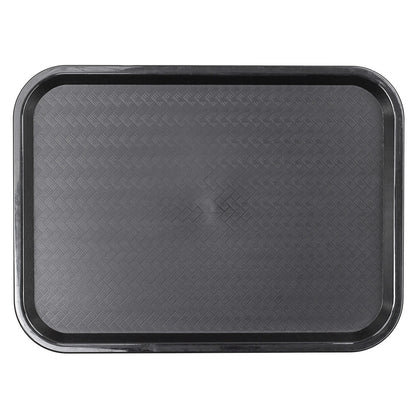 Chef 101 Rectangle Black Plastic Fast Food Tray - 12" x 16" - 50 count box