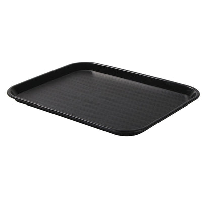 Chef 101 Rectangle Black Plastic Fast Food Tray - 14" x 18" - 50 count box
