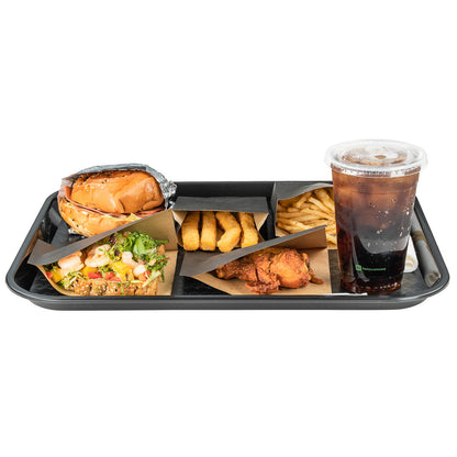 Chef 101 Rectangle Black Plastic Fast Food Tray - 14" x 18" - 50 count box
