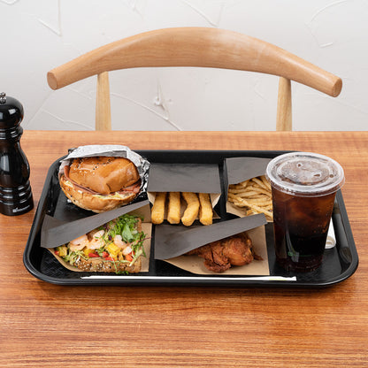 Chef 101 Rectangle Black Plastic Fast Food Tray - 14" x 18" - 50 count box