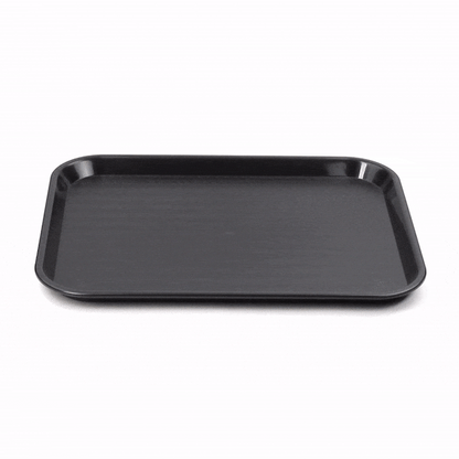 Chef 101 Rectangle Black Plastic Fast Food Tray - 14" x 18" - 50 count box
