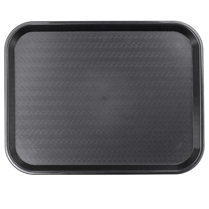 Chef 101 Rectangle Black Plastic Fast Food Tray - 14" x 18" - 50 count box