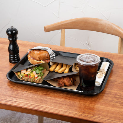 Chef 101 Rectangle Black Plastic Fast Food Tray - 14" x 18" - 50 count box