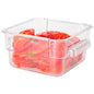 Met Lux 2 qt Square Clear Plastic Food Storage Container - with Green Volume Markers - 7" x 7" x 4" - 10 count box