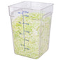 Met Lux 22 qt Square Clear Plastic Food Storage Container - with Blue Volume Markers - 11" x 11" x 15 3/4" - 1 count box