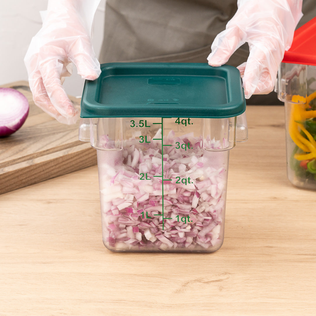 Met Lux Square Green Plastic Food Storage Container Lid - Fits 2 and 4 qt - 1 count box