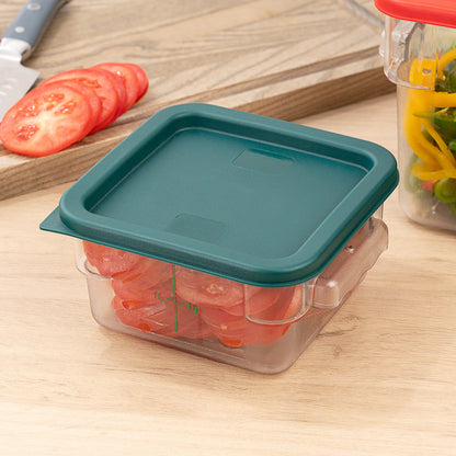 Met Lux Square Green Plastic Food Storage Container Lid - Fits 2 and 4 qt - 10 count box