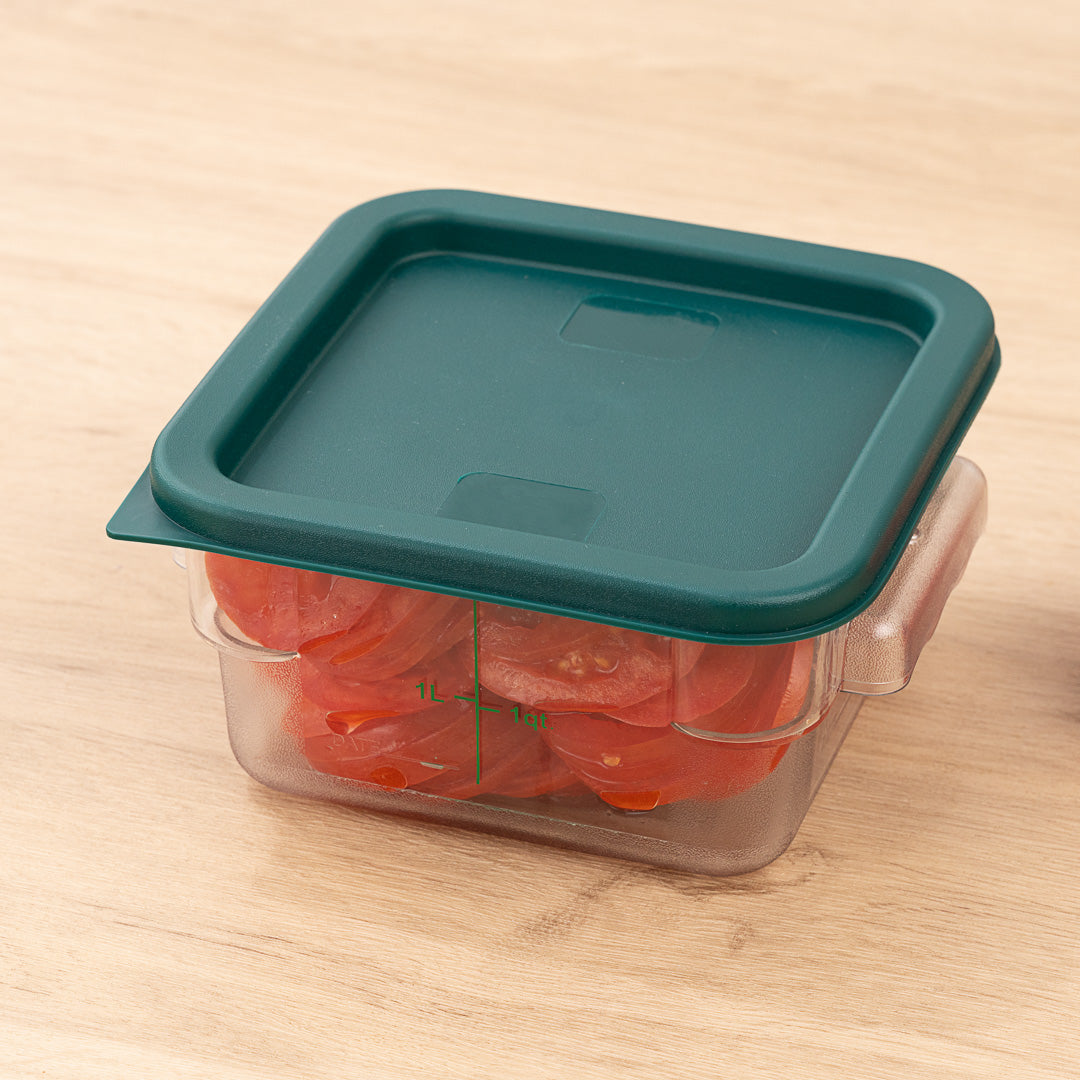 Met Lux Square Green Plastic Food Storage Container Lid - Fits 2 and 4 qt - 10 count box