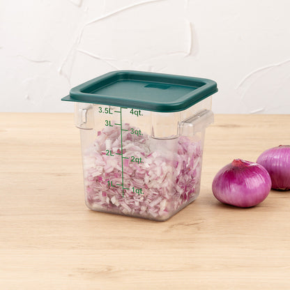 Met Lux Square Green Plastic Food Storage Container Lid - Fits 2 and 4 qt - 10 count box