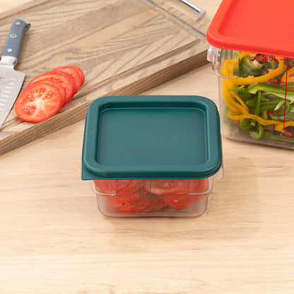 Met Lux Square Green Plastic Food Storage Container Lid - Fits 2 and 4 qt - 10 count box
