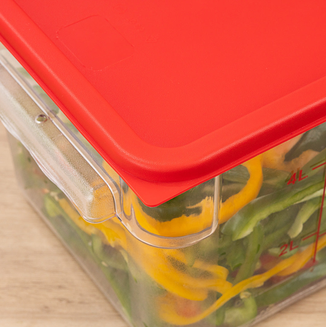 Met Lux Square Red Plastic Food Storage Container Lid - Fits 6 and 8 qt - 1 count box