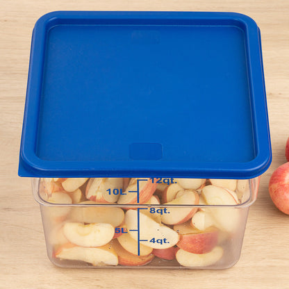 Met Lux Square Blue Plastic Food Storage Container Lid - Fits 12, 18 and 22 qt - 10 count box