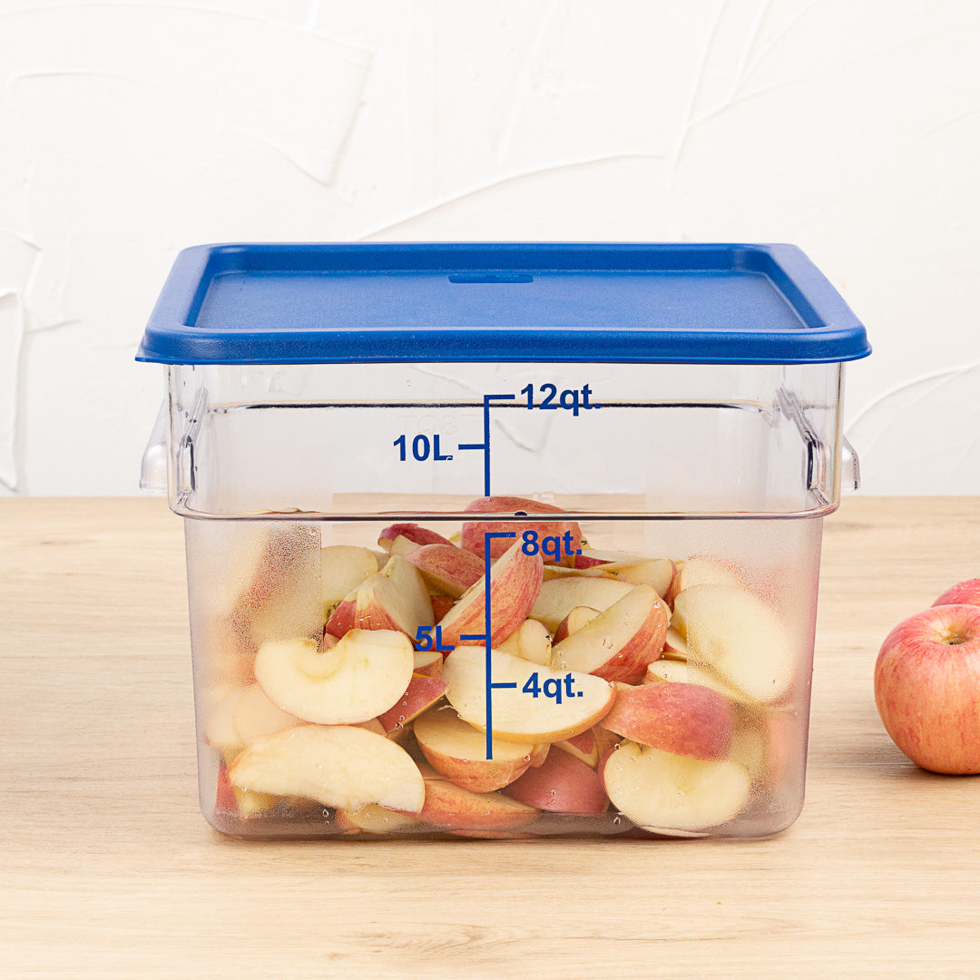 Met Lux Square Blue Plastic Food Storage Container Lid - Fits 12, 18 and 22 qt - 10 count box