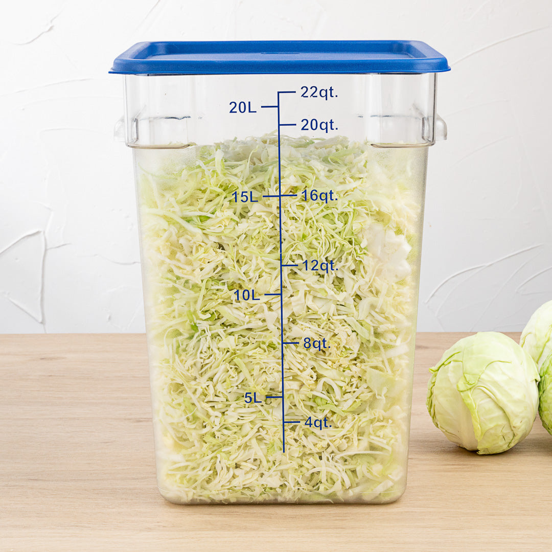 Met Lux Square Blue Plastic Food Storage Container Lid - Fits 12, 18 and 22 qt - 10 count box