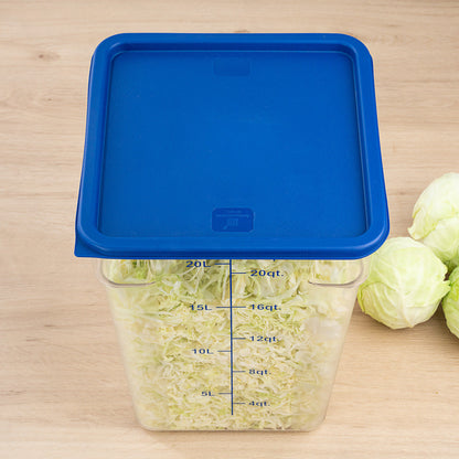 Met Lux Square Blue Plastic Food Storage Container Lid - Fits 12, 18 and 22 qt - 10 count box